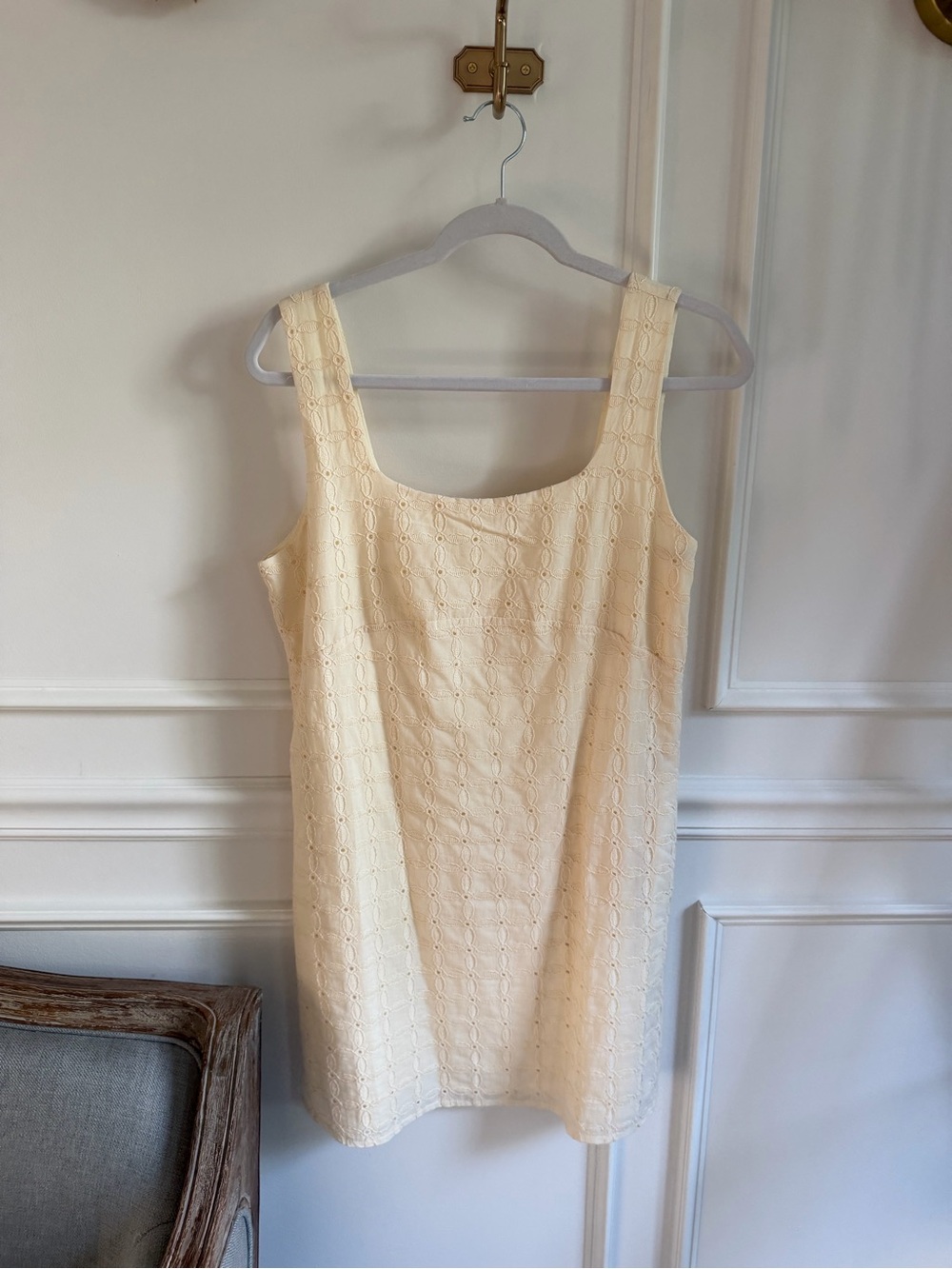 Classic Cream Eyelet Mini Dress